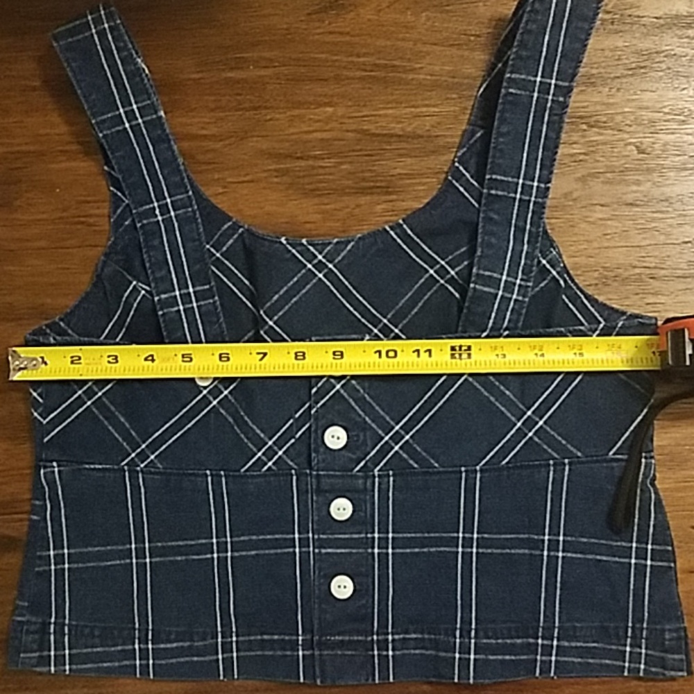 Madewell Windowpane Structured Crop Top 6 8 - Picture 5 of 6